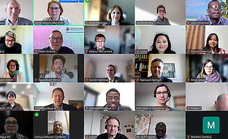 Screenshot von einer Online-Konferenz im Rahmen des EMS Missionsrats